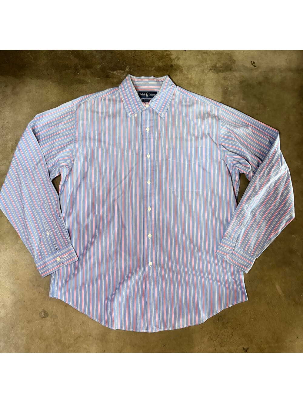 Ralph Lauren Men Sz L Ellington Stripe Button-Up Shirt